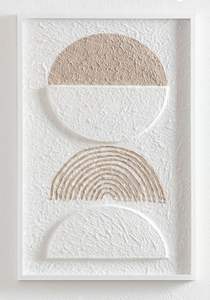 Handmade Shadow Box Wall Art Modern White Rope Wave Pattern Box Frame 3D Textured Canvas Wall <b>Decor</b> For Living Room Bedroom - Product Image 3