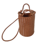 Sac bandoulière Hobo de luxe en cuir véritable marron, tissé à la main, style bohème, sac fourre-tout à tissage diagonal en cuir tressé pour femme, idéal pour l'extérieur