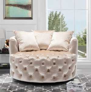 Fauteuil tonneau moderne à capitonnage large, fauteuil d'appoint contemporain à assise profonde, fauteuil club capitonné surdimensionné, fauteuil tonneau classique - Product Image 2