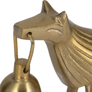Vente en gros de sculpture de chien en métal avec cloche dans la bouche, ornement artisanal en métal plaqué or de style unique pour la décoration de table d'hôtel à la maison - Product Image 5