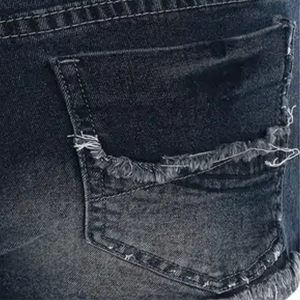 2025 Nueva calidad 100% algodón azul Mujer Pantalones cortos de mezclilla no elásticos de tiro bajo-pantalones cortos casuales de verano para mujer - Product Image 5