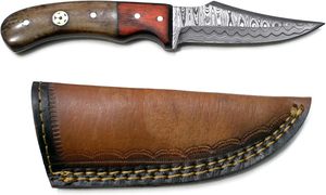 Couteau de skinner d'extérieur en acier damas fait à la main avec gaine en cuir pour la chasse et le camping Support OEM - Product Image 2