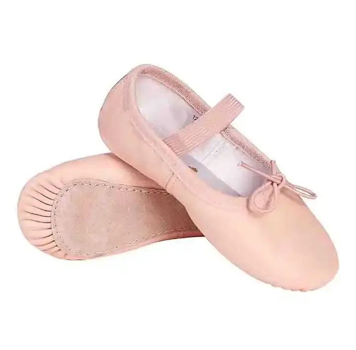 Full Sole Real Lederen Balletschoenen Roze Ballet Slippers Voor Meisjes