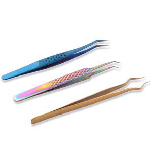 Pinzas para Extensión de Pestañas con Punta de Fibra y Agarre de Diamante, Cierre Hermético, Más Vendidas, Profesionales - Product Image 1