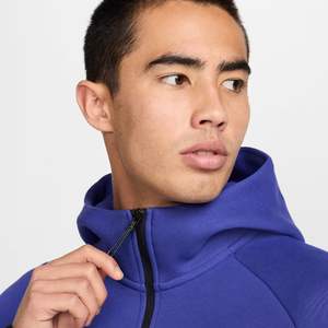 Veste à capuche zippée intégrale en polaire technique pour homme, bleu, légère, chaude, vêtements de sport d'entraînement, vêtements de sport haut de gamme - Product Image 4