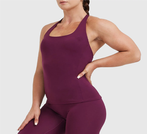 Offre Spéciale femmes U cou Yoga débardeurs doux Compression extensible léger décontracté Jersey dentelle pour été Gym entraînement - Product Image 3