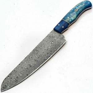 Venta al por mayor precio barato logotipo personalizado 100% alta calidad OEM ODM Damasco acero profesional cocina Chef cuchillo mango hueso de color - Product Image 2