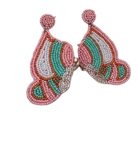 Boucles d'oreilles classiques en forme de cœur avec perles pour femmes, style bohème, en résine, couleur blanc et turquoise, bijoux de fête et de mariage - Product Image 6