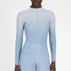 Pantalons d'équitation pour femmes, athlétiques, respirants, légers, évacuant l'humidité, tissu extensible tricoté, taille haute, longueur complète - Product Image 1