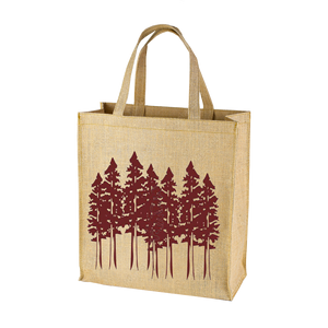 Sacs à provisions en toile de jute durables et écologiques avec impression personnalisée et poignées en ruban de tissage en coton - Product Image 4