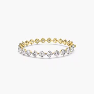 Solid Lab Grown 19.35 Ct. Round Cut Diamond Bangle in 14K Yellow Gold Moissanite Bracelets & Bangles - Product Image 2