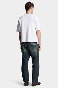 Jean droit 100% coton délavé à l'acide pour hommes, respirant, lavable, fermeture à glissière, boutons pour l'été, l'automne, le printemps et l'hiver - Product Image 2