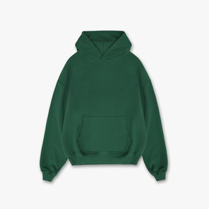Customized Winter Thick 450gsm <b>Green</b> Fleece Boxy Fit <b>Men</b> Heavyweight Blank Vintage Streetwear <b>Hoodie</b> - Product Image 5