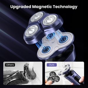 Afeitadora Eléctrica Rotativa 5 en 1 para Hombre, Recargable por USB, Resistente al Agua IPX7, Cabezal Flotante 3D, Lavable, para Recortar Barba, Vello Facial y Nasal - Product Image 3