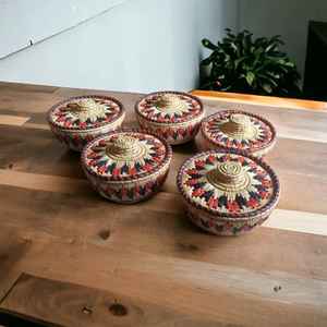 Panier d'herbe Moonj naturel écologique fait à la main de haute qualité avec couvercle pour le stockage et la décoration intérieure - Product Image 6