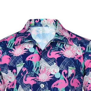 เสื้อเชิ๊ตผู้ชายผ้าคอตตอนพิมพ์ลาย100% พลัสไซส์ใส่ลำลองไม่ยับ - Product Image 4