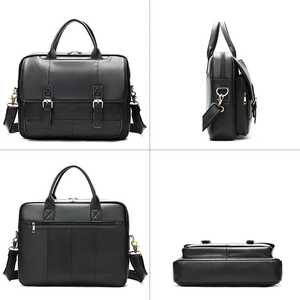 Luxury Vintage Genuine Cow <b>Leather</b> <b>Briefcase</b> Quality Wholesale Large Business Laptop Bag for Men Zipper - Product Image 4