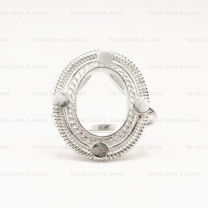 Top Selling 925 Silver Cocktail <b>Ring</b> 8x10mm Oval High Quality Semi Mount Blank Bezel Setting <b>Ashes</b> Jewelry Findings Components - Product Image 2