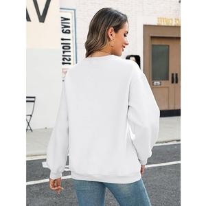 New Design Luxury <b>Long</b> <b>Sleeve</b> Round Neck Shoulder Slope Solid Comfortable Casual Women's Cotton Sweatshirt From Bangladesh - Product Image 6