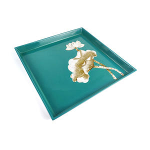 Plateau à thé laqué accessoire de vaisselle plateaux de service laqués de qualité supérieure pour collations boissons - Product Image 2