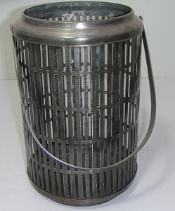 Modern Industrial Rustic Iron Pillar Candle <b>Lantern</b> - Hollow Out Mesh Pattern Metal Hurricane <b>Lamp</b> Porch Patio Candle Holder - Product Image 2