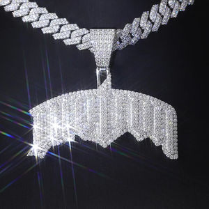 Pendentif en diamant VVS de luxe, style hip-hop, argent sterling 925, cadeau personnalisé pour homme, bijoux fins, breloques - Product Image 1