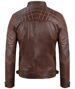 เสื้อแจ็คเก็ตหนังผู้ชาย สไตล์โมเดิร์น สตรีทแฟชั่น หนังวัวแท้ เสื้อคลุมหนัง ผลิตตามสั่ง รับผลิตแบบ OEM ขายส่งจากโรงงาน - Product Image 5