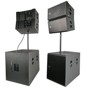 Système de sonorisation professionnel actif/passif pour concerts en extérieur, scène suspendue, église, avec caisson de basses de 10 pouces et 18 pouces, et enceintes line array. - Product Image 4