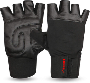 High Quality Custom <b>Fitness</b> <b>Gloves</b> for Gym Exercise Weightlifting Hand <b>Gloves</b> with Breathable Wrist Straps Made Durable Leather - Product Image 5