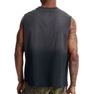 Design <b>Distressed</b> Custom Boxy Cropped Fashionable Tank <b>Top</b> Men's Summer New Arrival Acid Washed Custom Color Streetwear Jersey - Product Image 3