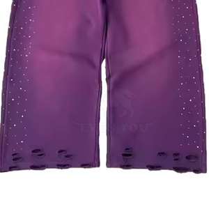 Best Selling Rhinestone Sweatpants Men Fashion Casual Comfortable Fit Drawstring Joggers For Men - Product Image 5