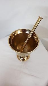 Mortero y Maja de Latón Hechos a Mano, Juego de Okhli Musal, Hecho a Mano para Azafrán y Especias, Uso en la Cocina del Hogar, Mejor Calidad - Product Image 4