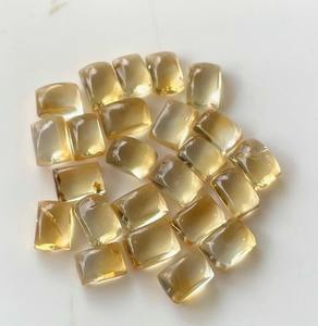 Pierres précieuses de quartz en vrac taillées en forme de rectangle en citrine naturelle pour bague pendentif fabrication de bijoux lot de cabochons - Product Image 5