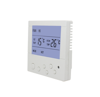 Thermostat numérique pour ventilo-convecteur Telin/OEM AC8001F à 3 vitesses, fonction carte-clé, design moderne, économie d'énergie, installation facile, matériau PC+ABS