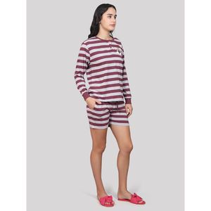 Evolove Women's Super Soft 100% Cotton Knitted Shorts Set Round Neck Full Sleeves <b>Tshirt</b> with Pockets Comfortable - Product Image 3