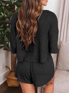 Ensemble court coupe-vent confortable pour femmes avec taille personnalisable, ensembles deux pièces élégants, ensembles de shorts d'été - Product Image 5