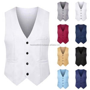 Chalecos personalizados para hombre, chaleco liso con cuello en V, chalecos de traje de negocios para hombre, chalecos transpirables para hombre, ropa de moda, chalecos - Product Image 2