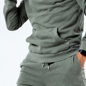 Venta al por mayor personalizado ácido lavado chándal secado rápido hombres 100% algodón lavado ácido Sudadera con capucha pantalones de chándal y Sudadera con capucha Jogger Set - Product Image 5