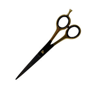 Ciseaux de coiffure à poignée de couleur noir et or pour salon et usage domestique ciseaux en acier inoxydable à haute teneur en carbone - Product Image 3