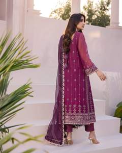 Salwar Kameez Tradicional Étnico de Seda y Algodón para Mujer, Personalizado por el Fabricante, con Estampado Metálico, Prenda Elegante FI-AVD-583 - Product Image 6