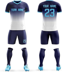 Conjunto Completo de Uniforme de Fútbol para Hombre, Personalizado, 100% Poliéster, Transpirable, de Secado Rápido, Antibacteriano, Cuello Alto, para Béisbol y Sóftbol - Product Image 4