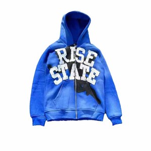 เสื้อฮู้ดพิมพ์ลายแบบมีซิปรูดซักได้สไตล์ฝรั่งเศส - Product Image 4