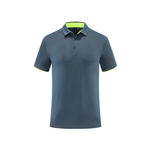 เสื้อโปโลแขนสั้นสำหรับผู้ชาย OEM เสื้อยืดผ้าฝ้าย100% แบบย่นทำจากโพลีเอสเตอร์/ ผ้าฝ้ายออกแบบโลโก้ได้ตามต้องการ - Product Image 3
