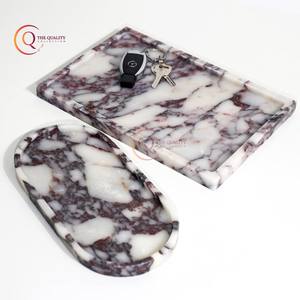 Atractiva bandeja plateada para servir comida de mesa, decoración de fiestas de Color blanco y negro de mármol puro para decoración de hoteles y restaurantes - Product Image 5