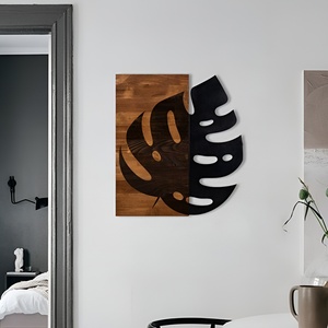 Elegante arte de pared de madera tallado a mano colgantes enmarcados artesanías de madera Panel de pared de madera para sala de estar dormitorio y Decoración de cocina - Product Image 2