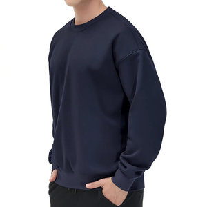 เสื้อสเวตเตอร์คอตตอนแบบสวมหัวสีดำของผู้ชายเสื้อสเวตเชิ้ตผ้าคอตตอนแบบสตรีทเสื้อคอกลมแฟชั่นแบบเรียบง่าย - Product Image 3