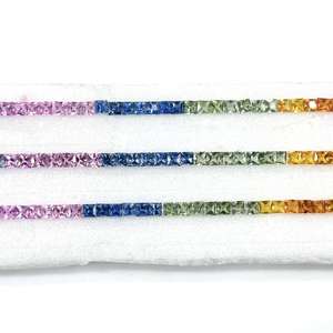 พลอยไพลินธรรมชาติหลากสี ขนาด 3 มม. ทรงเจ้าหญิง ทรงเหลี่ยม ผ่านการรับรอง IGI เกรดพรีเมียม สำหรับทำเครื่องประดับ ขายส่งจำนวนมาก - Product Image 4