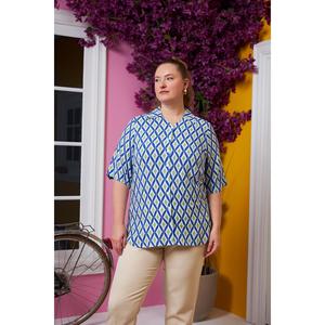 Chemise à manches courtes à motifs grande taille, bleue - Product Image 3