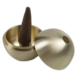 Soporte de incienso de diseñador ovalado de último diseño con diseño de acabado de color plateado brillante y soporte de incienso de Metal completamente de latón - Product Image 4