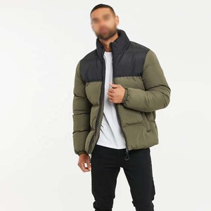 Chaqueta acolchada de poliéster impermeable de dos tonos para hombre, ligera con capucha, estilo callejero, diseño OEM personalizado, recién llegado - Product Image 3